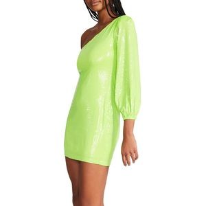 Steve Madden Neon Green One Shoulder Dress